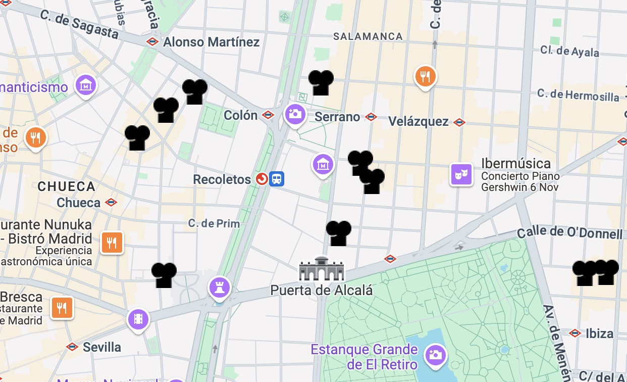 Map of Restaurants